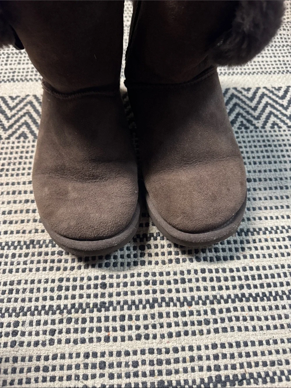 UGG Women's Brown Shearling Button Suede Boot